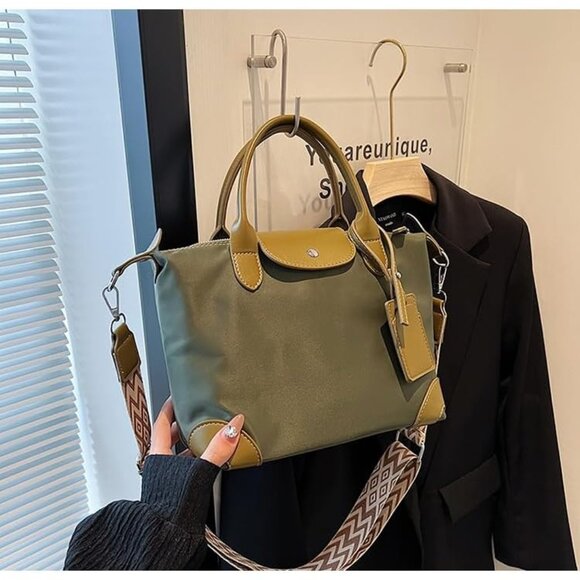 Chic Lightweight Purse with Leather Top-handle Green - Picture 5 of 6